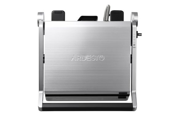 Гриль Ardesto GK-STC20 - 2000Вт, сенсорне керування., регулювання ступ. прожарювання, знімні пластини, колір - чорний+метал. GK-STC20 фото