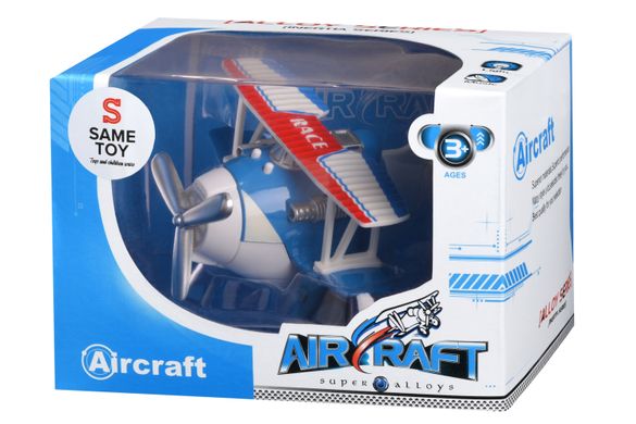 Літак металевий інерційний Same Toy Aircraft синій зі світлом і музикою SY8012Ut-2 фото
