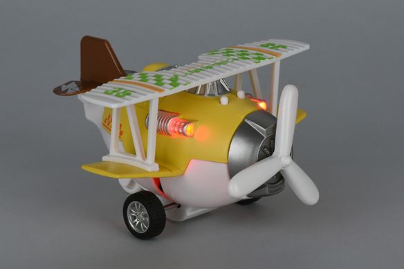 Літак металевий інерційний Same Toy Aircraft жовтий зі світлом і музикою SY8015Ut-1 фото