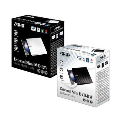 ASUS Привід SDRW-08D2S-U LITE DVD+-R/RW USB2.0 EXT Ret Slim Black внешний 90-DQ0435-UA221KZ фото