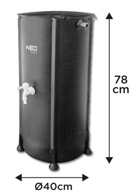 Контейнер для воды Neo Tools, складной, 100л, ПВХ, устойчивость к УФ, 3/4", 40х78см 15-950 фото