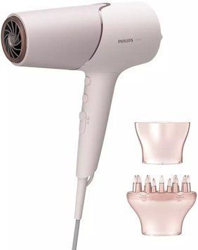 Philips Фен 5000 Series, 2300Вт, режимов-3, дифузор, иониз-я, хол. обдув, бело-розовый BHD530/00 фото