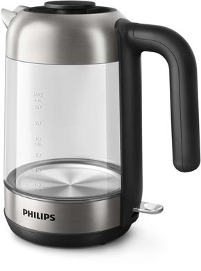 Электрочайник Philips Series 5000, 1,7л, стекло, черно-серебристый HD9339/80 фото