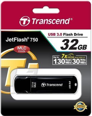 Transcend Накопичувач 32GB USB 3.1 Type-A JetFlash 750 Чорний TS32GJF750K фото