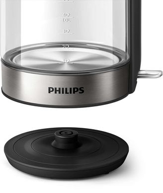 Электрочайник Philips Series 5000, 1,7л, стекло, черно-серебристый HD9339/80 фото