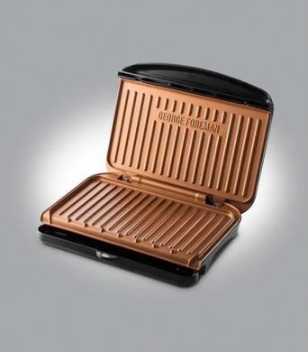 Russell Hobbs Гриль George Foreman 25811-56 Fit Grill Copper Medium, 1630 Вт, антипригарное покрытие, черный\медь 25811-56 фото