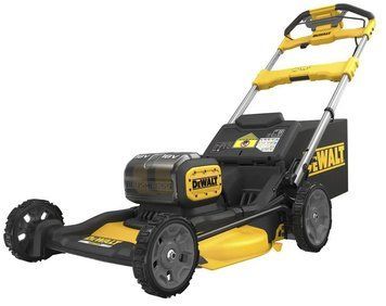 DeWALT Аккумуляторная газонокосилка, 2 аккумулятора по 18 В, 2 аккумулятора по 8 А&middot;ч, ширина реза 53 см, рабочий объем 67 л, высота среза 25&ndash;102 мм, вес 30 кг DCMWSP156W2 фото