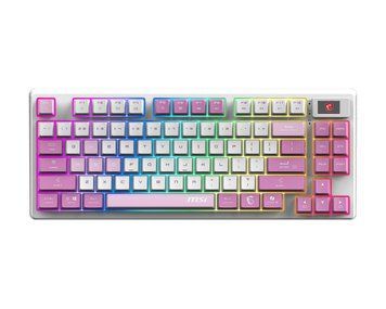 MSI Клавіатура механічна FORGE GK600 TKL W VIOLET UA 83key, mechanical Linear, USB-A, Wireless, Bluetooth, EN/UKR/RU, RGB, фіолетовий S11-43UAQ01-HH9 фото