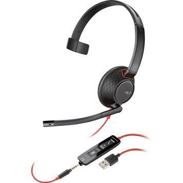 Poly Гарнітура комп'ютерна моно On-ear Blackwire 5210, USB-A, USB-C, 3.5 мм, всеспрямований, чорний 8X230AA фото