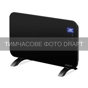 ARDESTO Конвектор CHH-2000EBG 20м2, 2000Вт, WI-FI, електр. кер-ння, ПДК, закр. нагрів. елемент, дисплей, програматор, таймер, IP24, скло, чорний CHH-2000EBG фото