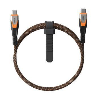 UAG Кабель USB-C > USB-C 3.2 заряджання/синхронізації 0.75м, 240Вт, Type-C, Rugged Double Braided Nylon, Black/Orange 9B4415114097 фото