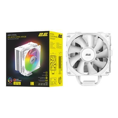 2E Gaming Процесорний кулер Air Cool ACN120W-ARGB, LGA1700, 1200, 115x, 1366, AM5, AM4, AM3, AM3+, AM2 ,AM2+, FM2, FM1 4pin PWM, 3pin +5VARGB, TDP 180W 2E-ACN120W-ARGB фото