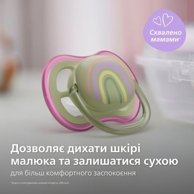 AVENT Пустышка ортодонтическая Ultra Air для девочек 0-6 мес, 2шт SCF085/59 фото