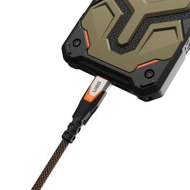 UAG Кабель USB-C > USB-C 3.2 зарядки/синхронизации 0.75м, 240Вт, Type-C, Rugged Double Braided Nylon, Black/Orange 9B4415114097 фото