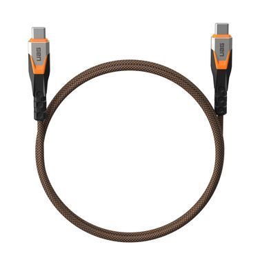 UAG Кабель USB-C > USB-C 3.2 зарядки/синхронизации 0.75м, 240Вт, Type-C, Rugged Double Braided Nylon, Black/Orange 9B4415114097 фото