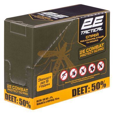 2E Tactical Спрей від комарів, кліщів та мошок Combat Protect 50 Pro, 100 мл - 10 шт