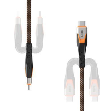 UAG Кабель USB-C > USB-C 3.2 зарядки/синхронизации 0.75м, 240Вт, Type-C, Rugged Double Braided Nylon, Black/Orange 9B4415114097 фото