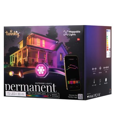 Twinkly Гірлянда Smart LED Twinkly Permanent Light RGB 72 IP65 кабель білий TWPL072STP-TEU фото