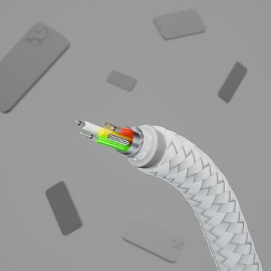 Belkin Кабель USB-A - Lightning плетений, силіконовий, з ремінцем на магніті, 1м, білий CAA010BT1MWH фото