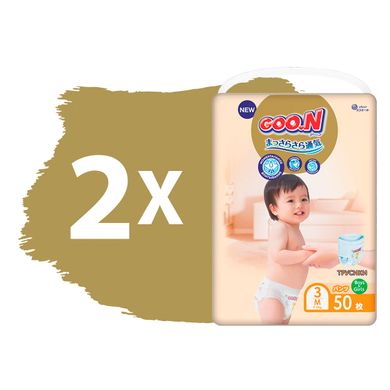 Трусики-підгузки GOO.N Premium Soft для дітей 7-12 kg (розмір 3(M), унісекс, 100 шт) 863227-2 фото