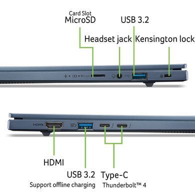 Acer Ноутбук Acer Swift Go 14 SFG14-75 14" WUXGA OLED, Intel U7-258V, 32GB, F1TB, UMA, Win11, синій NX.JNBEU.003 фото