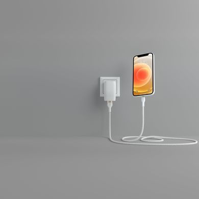 Belkin Кабель USB-A - Lightning плетений, силіконовий, з ремінцем на магніті, 1м, білий CAA010BT1MWH фото
