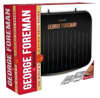 Russell Hobbs Гриль George Foreman 25811-56 Fit Grill Copper Medium, 1630 Вт, антипригарное покрытие, черный\медь 25811-56 фото