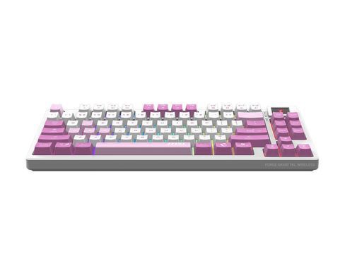 MSI Клавіатура механічна FORGE GK600 TKL W VIOLET UA 83key, mechanical Linear, USB-A, Wireless, Bluetooth, EN/UKR/RU, RGB, фіолетовий S11-43UAQ01-HH9 фото
