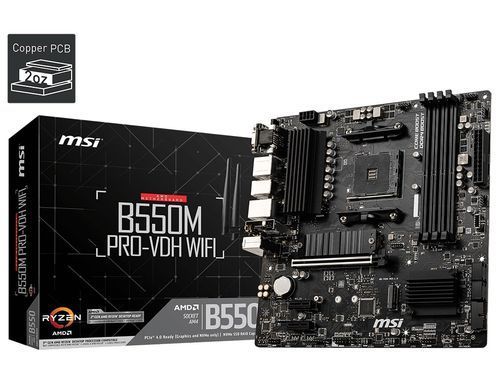 MSI Материнcкая плата B550M PRO-VDH WIFI sAM4 B550 4xDDR4 M.2 HDMI D-Sub WiFi BT mATX 911-7C95-081 фото