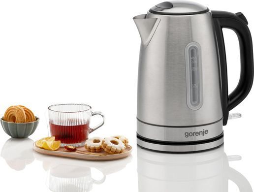 Gorenje Электрочайник 1.7л, Strix-контроль, металл, нерж K17DS фото