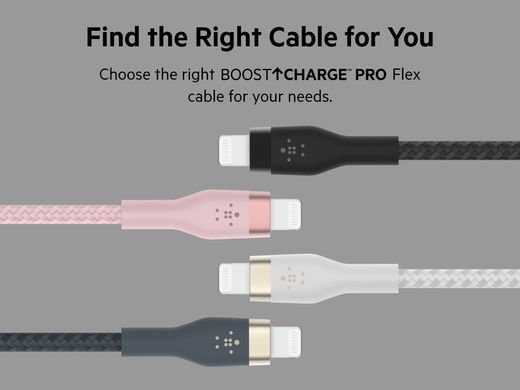 Belkin Кабель USB-A - Lightning плетений, силіконовий, з ремінцем на магніті, 1м, білий CAA010BT1MWH фото
