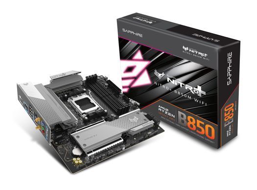SAPPHIRE Материнская плата SAPPHIRE NITRO+ B850M WIFI sAM5 B850 4xDDR5 M.2 HDMI DP WiFi BT mATX 52123-01-40G фото