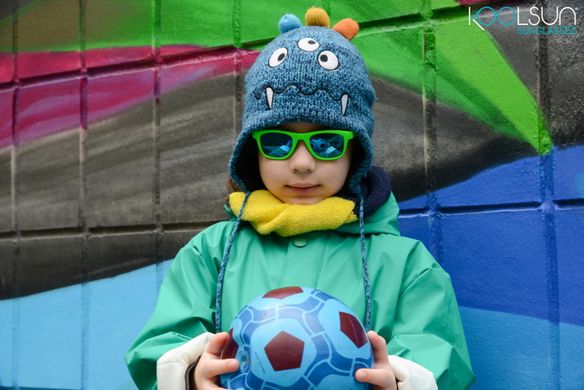 Детские солнцезащитные очки Koolsun неоново-зеленые серии Wave (Размер: 1+) KS-WANG001 фото