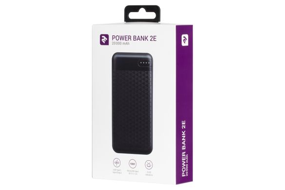 Портативное зарядное устройство Power Bank 2E 20000mAh USB-C, MicroUSB, USB-А Black 2E-PB2004-BLACK фото