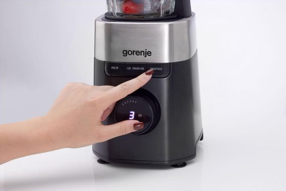 Gorenje Блендер стаціонарний 1000Вт, чаша-1500мл, скло, чорний