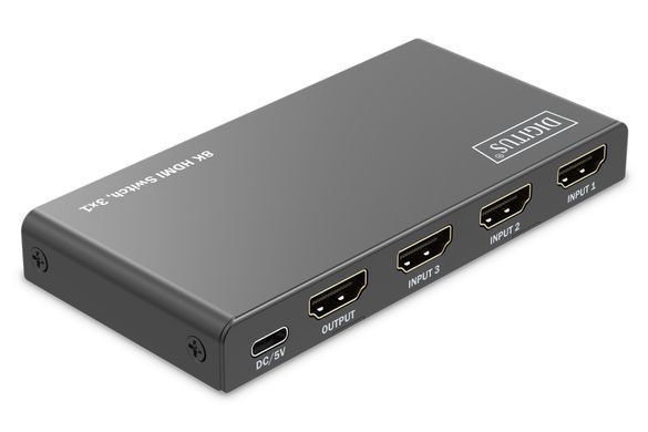 Digitus 3x1 HDMI Switch, 8K/60Hz (4:4:4), HDR, HDCP 2.3 DS-55333 фото
