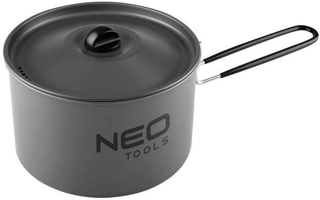 Набор посуды туристической Neo Tools, 3в1, чайник, кастрюля, сковорода, складные ручки, сертификат LFGB, 0.616кг 63-145 фото
