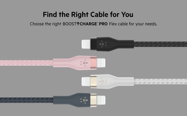 Belkin Кабель USB-A - Lightning плетений, силіконовий, з ремінцем на магніті, 1м, білий CAA010BT1MWH фото
