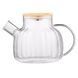 ARDESTO Tea pot Iceberg 1000ml, borosilicate glass, bamboo, transparent