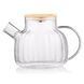 ARDESTO Tea pot Iceberg 1000ml, borosilicate glass, bamboo, transparent