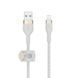 Belkin Кабель USB-A - Lightning плетений, силіконовий, з ремінцем на магніті, 1м, білий 30 - магазин Coolbaba Toys