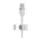 Belkin Кабель USB-A - Lightning плетений, силіконовий, з ремінцем на магніті, 1м, білий 28 - магазин Coolbaba Toys