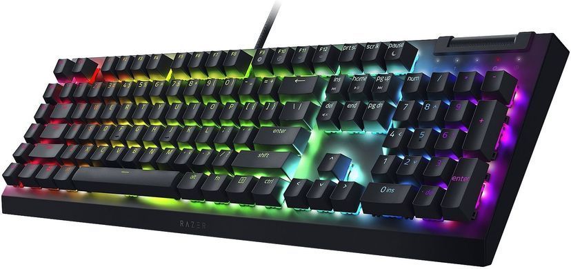 Razer Клавиатура механическая BlackWidow V4 X, 110key, Yellow Switch, USB-A, EN/RU, RGB, чёрный RZ03-04702500-R3R1 фото