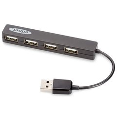 Концентратор EDNET USB 2.0, 4 роз’єми, чорний 85040 фото