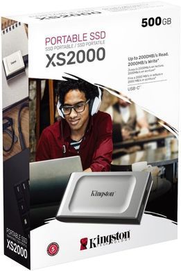 Kingston Портативний SSD Kingston 500GB USB 3.2 Gen 2x2 Type-C XS2000 SXS2000/500GA фото