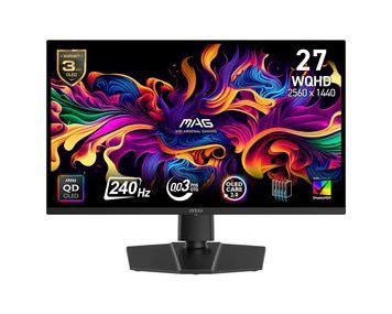 MSI Монітор MSI 26.5" MAG 271QP QD-OLED X24 2xHDMI, DP, Audio, QD-OLED, 2560x1440, 240Hz, 0.03ms, DCI-P3 99%, AdaptiveSync, Pivot, HDR400 9S6-3CD89T-033 фото