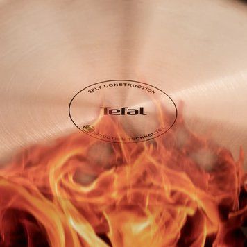 Tefal Tefal WOK Pan, Emotion+ Power, with lid, 28cm, stainless steel, aluminum core, chrome steel, bakelite, glass E3411655 фото