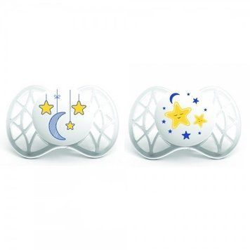 Пустушка ортодонтична Nuvita Air 0м+ 2 шт. світиться в темряві NV7062 фото
