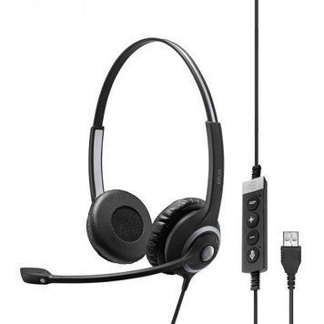 Epos Гарнітура комп'ютерна стерео On-Ear IMPACT SC 260 USB MS II, USB, односпрямований, сертифікат Microsoft Teams, 2.9м, Чорний 1000579 фото