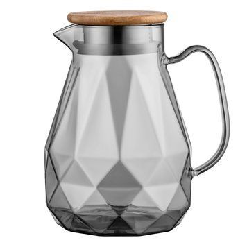 ARDESTO Глечик з кришкою Ardesto Graphite 1500мл, боросилікатне скло, бамбук, нержавіюча сталь, сірий AR2615SGB фото